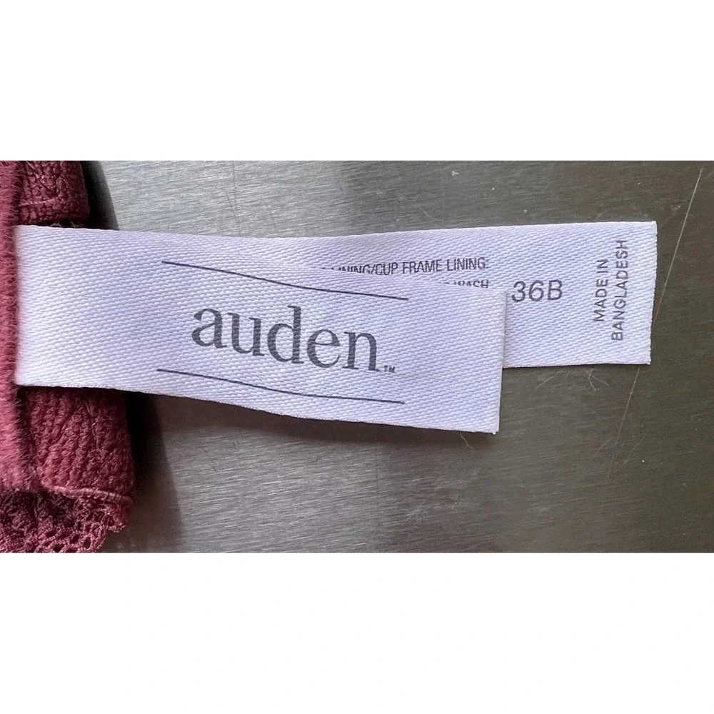 Auden Lace Underwire Bra 36B Dusty Rose Mauve Unlined Full‎ Coverage